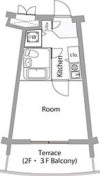 ライオンズテラス武蔵小金井 1Kの間取図画像