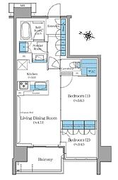 ブランシエスタ王子 2LDKの間取図画像