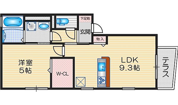 フラット　ゲート ｜大阪府豊中市庄内栄町１丁目(賃貸アパート1LDK・1階・37.09㎡)の写真 その2