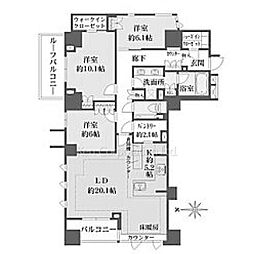 ザ・パークハウス高輪プレイス 3LDKの間取図画像