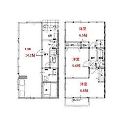 川越市大字的場タウンハウス 3LDKの間取図画像