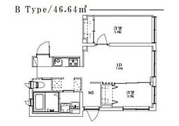 CASA SALUTE TOYOCHO 1階2LDKの間取り