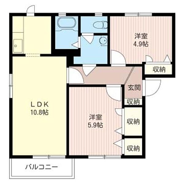 サン・ピエール 00201｜東京都日野市万願寺３丁目(賃貸アパート2LDK・2階・50.80㎡)の写真 その2