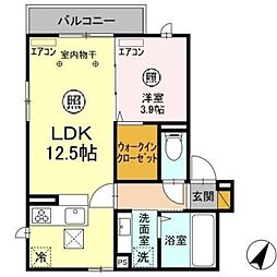 NK香取 1LDKの間取図画像