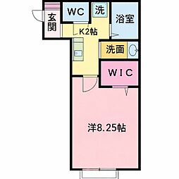 アルカサール2 1Kの間取図画像