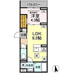 セレスティア亀有 1階1LDKの間取り