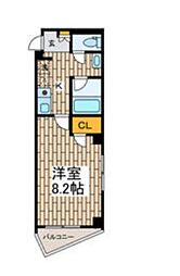 クリスタル大森 1Kの間取図画像