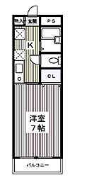 サンライフ山下 1Kの間取図画像