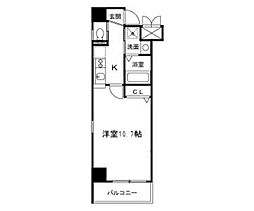 ウイング瓦町 1Kの間取図画像