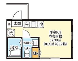 ルミナス生田 ワンルームの間取図画像