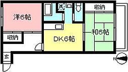 サンハイム西調布 2DKの間取図画像