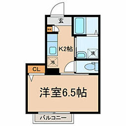 ブランバージュ 1Kの間取図画像