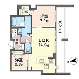 コモド稲田堤2 2LDKの間取図画像