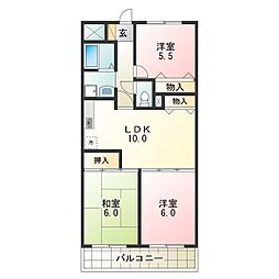 クリオパレス 3LDKの間取図画像