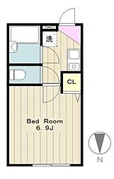 パーク・コート 1階1Kの間取り