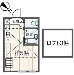 インベスト川崎7 1階ワンルームの間取り