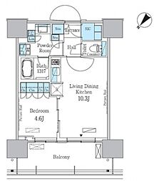 HARUMIFLAGPORTVILLAGEC棟 1LDKの間取図画像