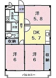 大塚ビル 3階3DKの間取り