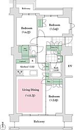 グランドメゾン目白新坂 3LDKの間取図画像