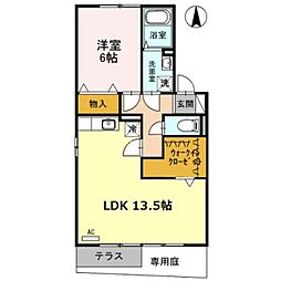 セジュールM.Y 1LDKの間取図画像
