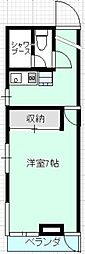 エルモ二子玉川 1Kの間取図画像