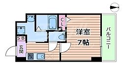 Osaka Metro谷町線 野江内代駅 徒歩6分の賃貸マンション 12階1Kの間取り