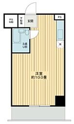第22宮庭マンション 9階ワンルームの間取り