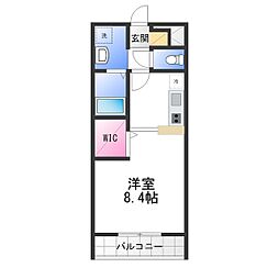 アンプルール光明池 ワンルームの間取図画像