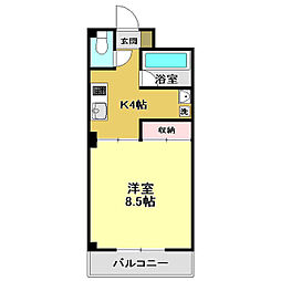 Aクイック 1Kの間取図画像