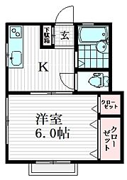 ハイツ角田 1Kの間取図画像