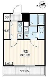 PLAGE新検見川 1Kの間取図画像