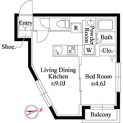 世田谷区玉川台2丁目マンション 1LDKの間取図画像