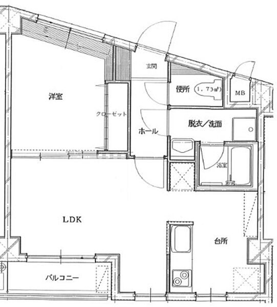 リバーインイースト 208｜新潟県長岡市宮関２丁目(賃貸マンション1LDK・2階・41.41㎡)の写真 その2