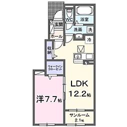ゲミューゼガルテン3 1LDKの間取図画像