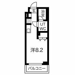 ルゼール新綱島 ワンルームの間取図画像