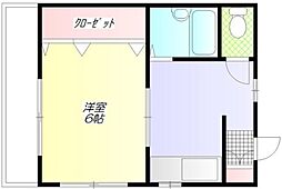 ハウス若竹 1階1Kの間取り