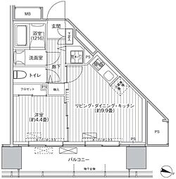 桜ヒルズ九段北 1LDKの間取図画像