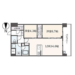 HILL CREST OYAMA 2LDKの間取図画像
