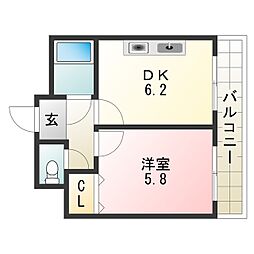 ラピタ 1DKの間取図画像