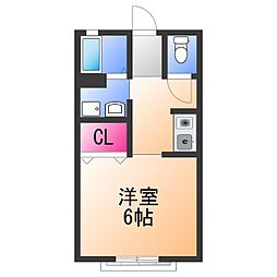 メゾンドュソレイユ ワンルームの間取図画像