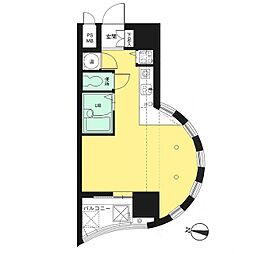 モントーレ天神 1Kの間取図画像