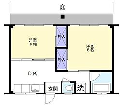 西町グリーンハイツ 2DKの間取図画像