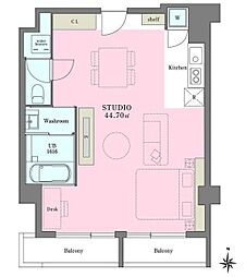 ホテル&レジデンス六本木 ワンルームの間取図画像