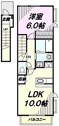 デフィ熊川 1LDKの間取図画像