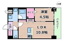 スプランディッド新大阪VIII 1LDKの間取図画像