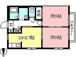 メゾン・スリーゼ 2DKの間取図画像