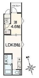 ＭＥＬＤＩＡ東武練馬II 1階1LDKの間取り