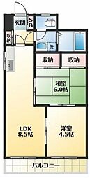 サンセピア 2LDKの間取図画像