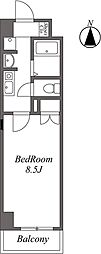 Uresidence東陽町 1Kの間取図画像