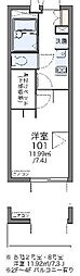 アルカンシェル 1Kの間取図画像